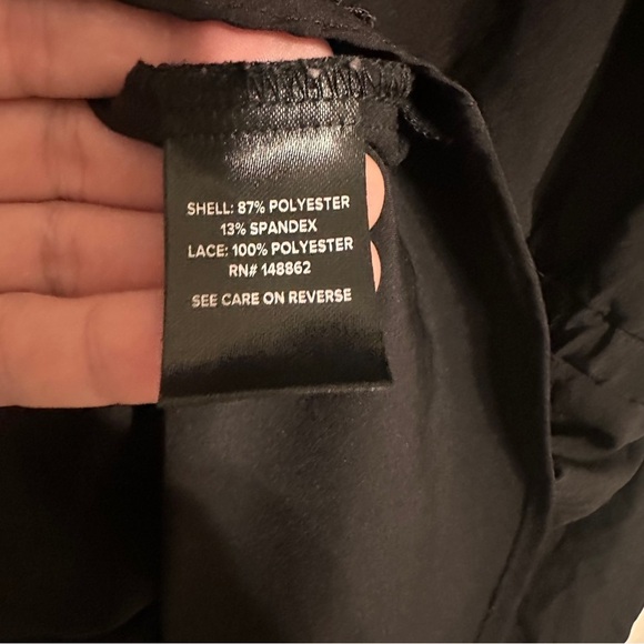 Torrid Lace Trim Babydoll Long Sleeve Blouse Size 4X Black - Picture 6 of 6